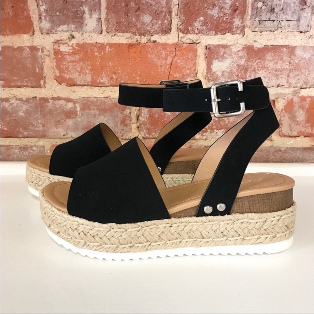 Black Topic Espadrille ankle strap sandal - Picture 7 of 10